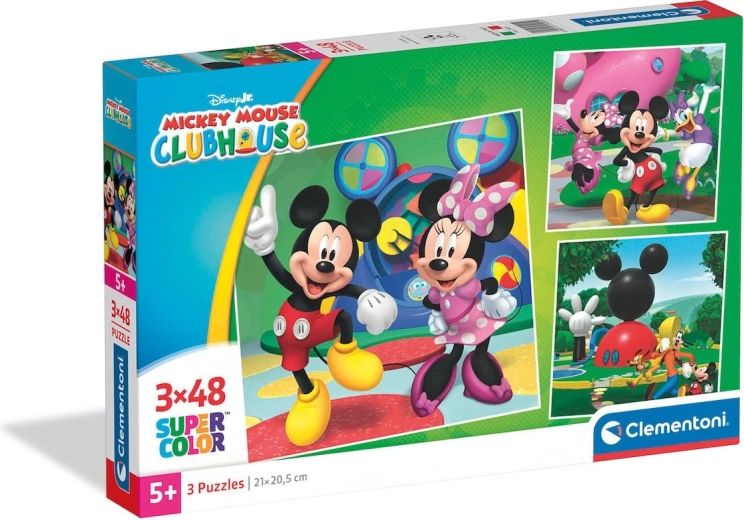 Puzzle CLEMENTONI Mickeyho klubík 3×48 dílků