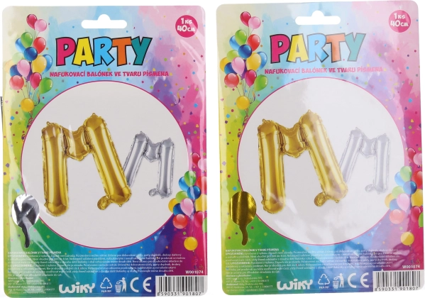 Nafukovací balónek – písmeno M, 40 cm