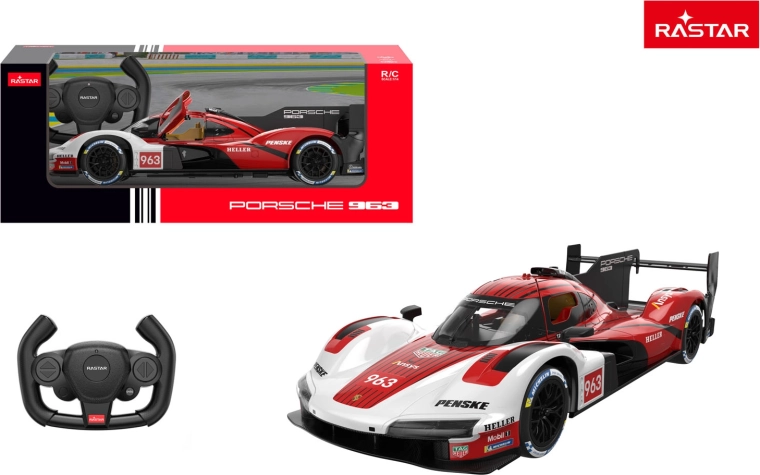Rastar dálkově ovládané auto Porsche 963 LMDh 1:14 červené