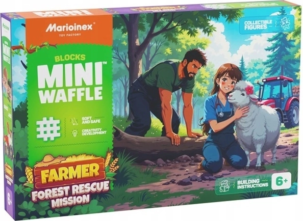 Marioinex mini waffle stavebnice farmářská lesní záchranná mise 100 dílků