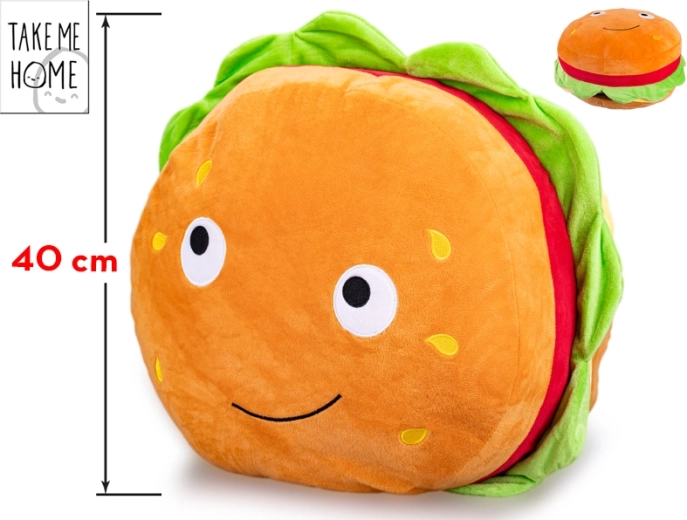 Plyšový hamburger s veselým obličejem Take Me Home