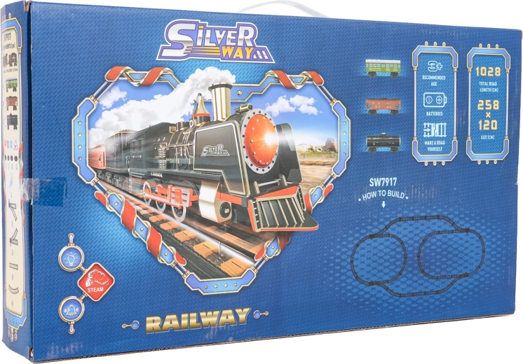 Retro vláčkodráha s kouřem, světlem a zvukem