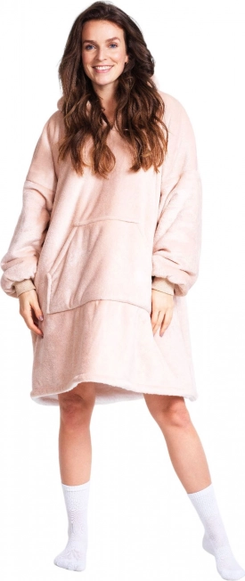 Hřejivá mikinová deka s kapucí COZY NOXXIEZ, béžová