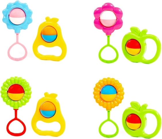 Sada chrastítek květina a ovoce