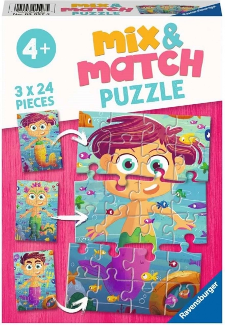 Ravensburger puzzle mix&match: mořské panny a mořské příšery