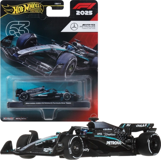 Hot Wheels Premium závodní vůz Formule 1 Mercedes-Benz F1 George Russell #63