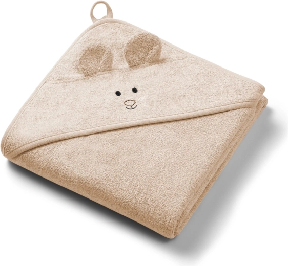 Babyono bambusová osuška s kapucí super soft tmavě béžová 100 × 100 cm