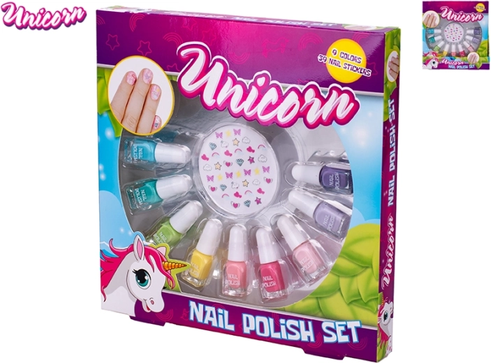 Unicorn dětská sada laků na nehty s nálepkami