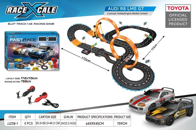 Závodní autodráha Toyota Supra A80 R/C 1:43