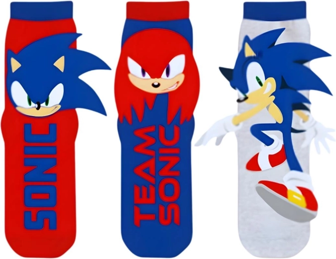 Chlapecké kotníčkové ponožky Sonic - 3 ks – Velikost: 23-26