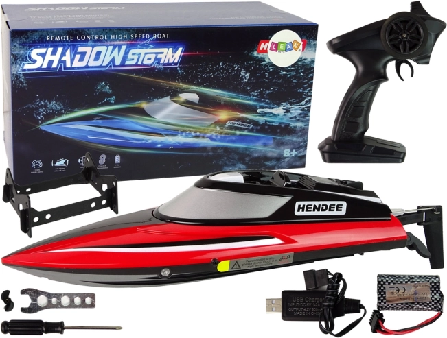 RC motorový člun 2,4 GHz červený s rychlostí až 25 km/h