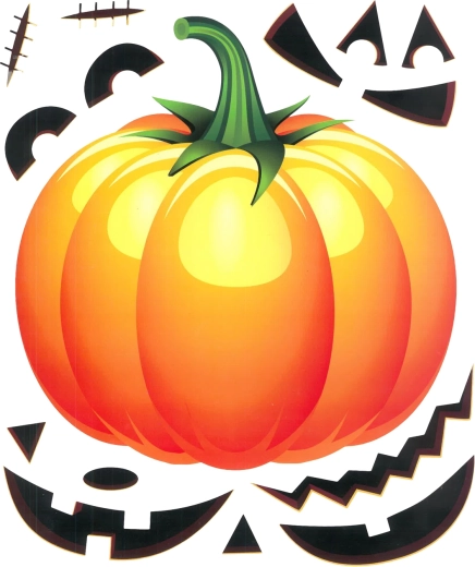 Halloweenské okenní samolepky dýně – 15 dílů