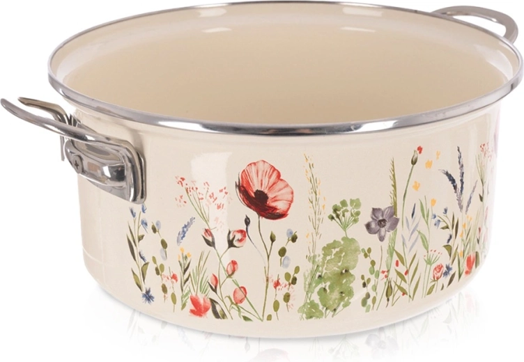 Smetanový smaltovaný hrnec Maki 26 cm, 5 l