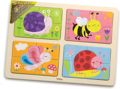 Puzzle broučci 4 x 4  dřevěné