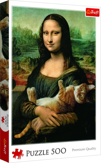Puzzle Mona Lisa a kočka Mruczek