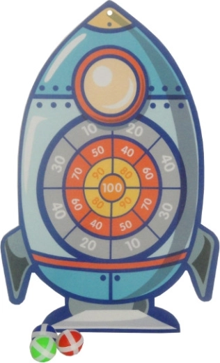 Dětská házecí terčová hra s raketou na suchý zip