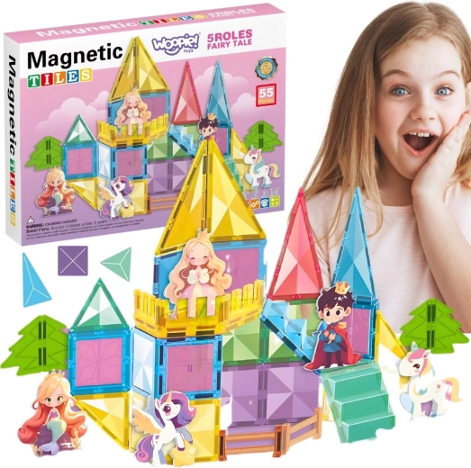 Woopie magnetická stavebnice pohádkový hrad 55 dílků