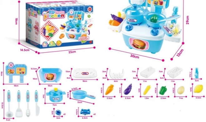 Mini kuchyňka modrá pro děti