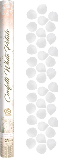 Pneumatické konfety bílé růžové plátky – textilní