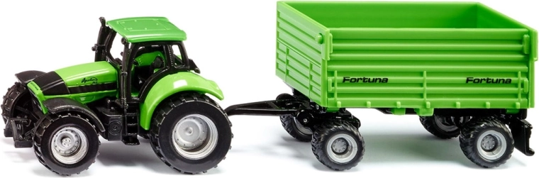 Siku traktor DEUTZ-FAHR s dvounápravovým přívěsem Fortuna