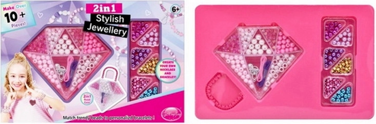 Barevné korálky pro výrobu šperků v diamantové krabičce