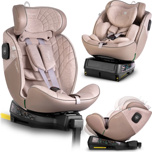 Dětská autosedačka Nukido Aero Line béžová i-Size 40–150 cm s ISOFIX a otočnou základnou