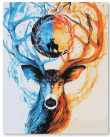Diamantové vyšívání (diamond painting) jelen 30 × 40 cm - 1 kus