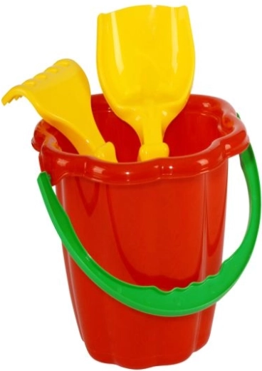 Sada na písek s kyblíkem, lopatkou a hráběmi