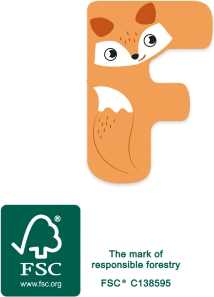 Small Foot Dřevěné písmeno F s liškou do dětského pokoje