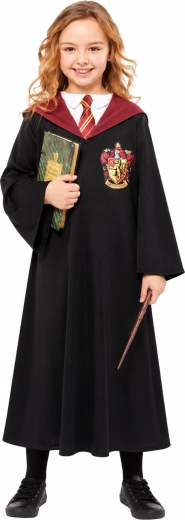 Dívčí kostým Harry Potter Hermiona Grangerová Nebelvír s hůlkou – Velikost: 152-164