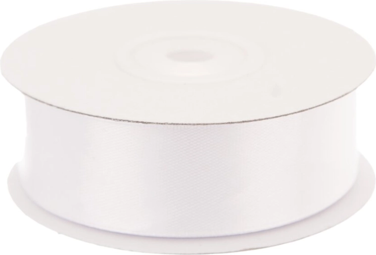 Saténová bílá stuha 25 mm × 25 m