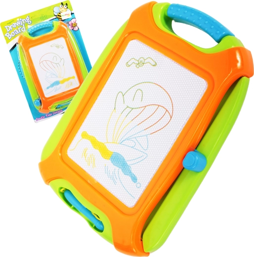 Barevná magnetická tabulka na kreslení se znikopisem 26,5 × 18,5 cm s držadlem