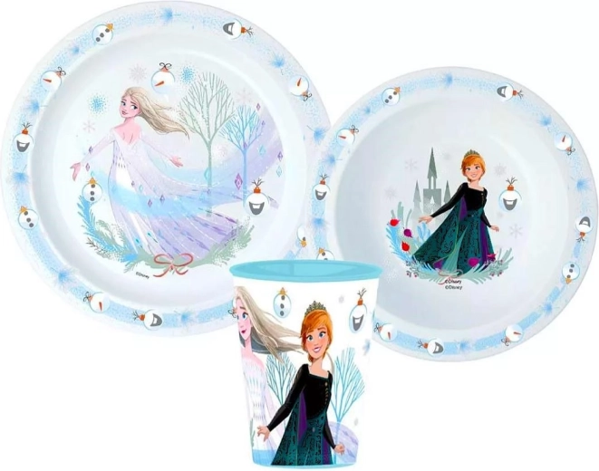 Plastová jídelní sada Frozen Vánoce 3 díly
