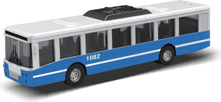 Autobus MHD se setrvačníkem 16 cm – modrý