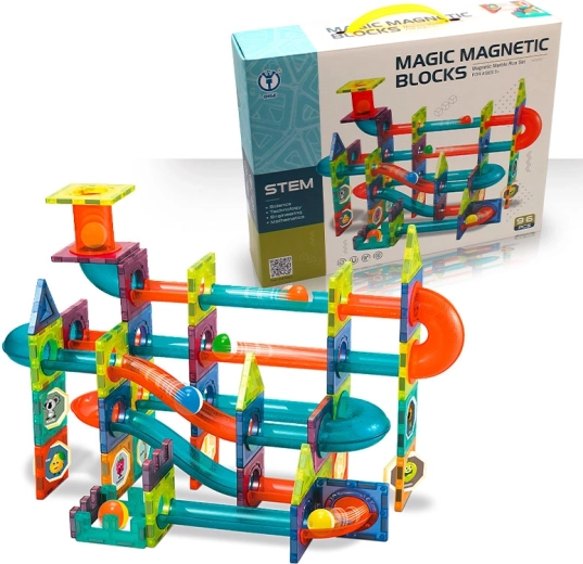 Magnetická kuličková dráha – stavebnice 96 ks
