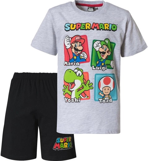 Dětské pyžamo Super Mario šedo-černé – Velikost: 110