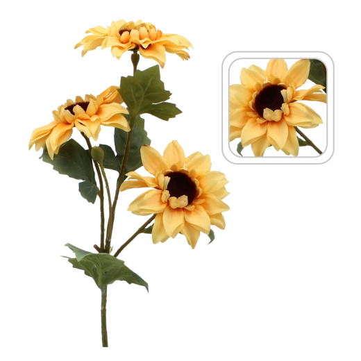 Umělá větvička slunečnice 50 cm