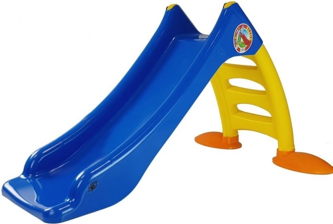 Zahradní dětská skluzavka s žebříkem modro‑žlutá