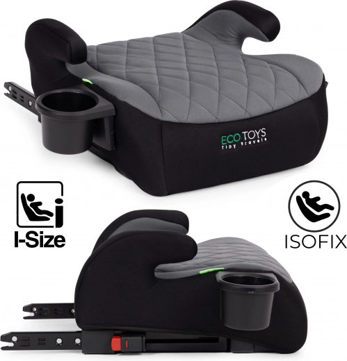 Dětský podsedák do auta s ISOFIX a držákem nápojů ECOTOYS i-Size 125–150 cm