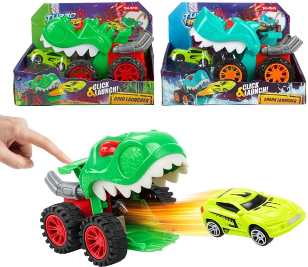 Dinosauří vystřelovací auto s autíčkem