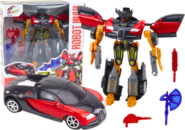 Červený auto robot 2v1 s příslušenstvím