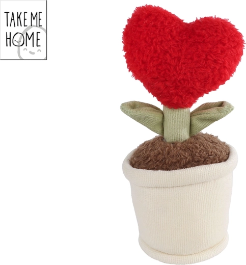 Take Me Home plyšová rostlina srdce červená 16,5 cm
