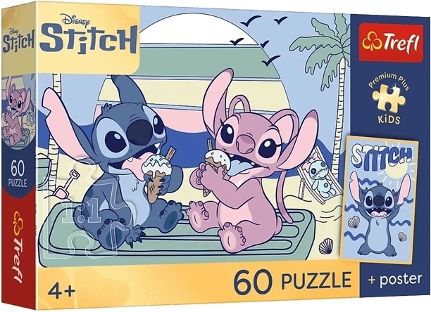 Puzzle Premium Plus Kids zábava se Stitchem 60 dílků