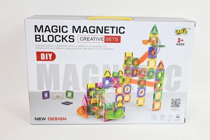 Magnetické stavebnice – kuličková dráha 126 dílů