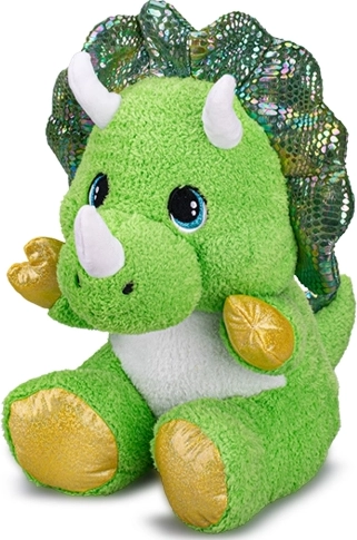 Plyšový sedící triceratops zelený 16,5 cm