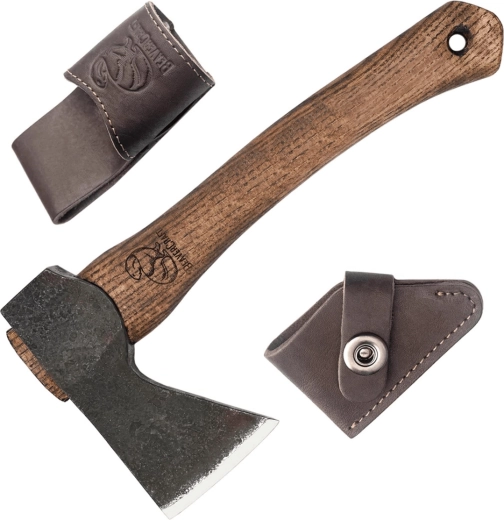 BeaverCraft AX1 kompaktní bushcraft sekera s koženým pouzdrem
