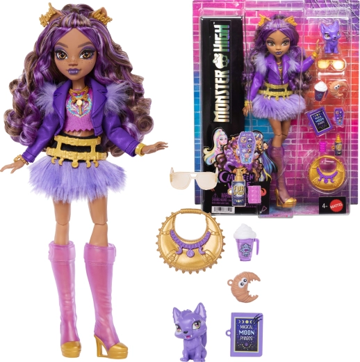 Monster High Clawdeen Wolf panenka 26 cm s doplňky a mazlíčkem