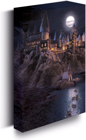 Svítící LED obraz Harry Potter – hrad Bradavice 30 × 40 cm