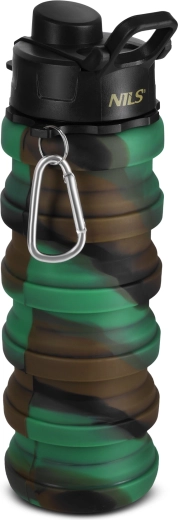 Skládací silikonová láhev 500 ml zelená NILS Camp