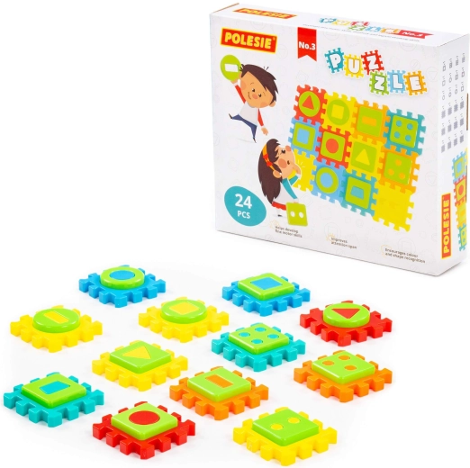 Dětské vkládací puzzle s tvary 24 dílků v krabičce